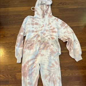 Abercrombie & Fitch pink tie-dye sweat set